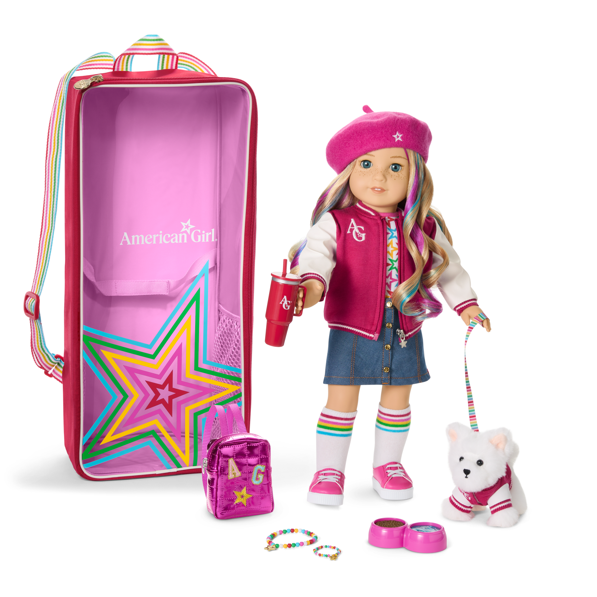 Truly Me 18-Inch Doll #110, Accessories, Puppy & Doll Carrier