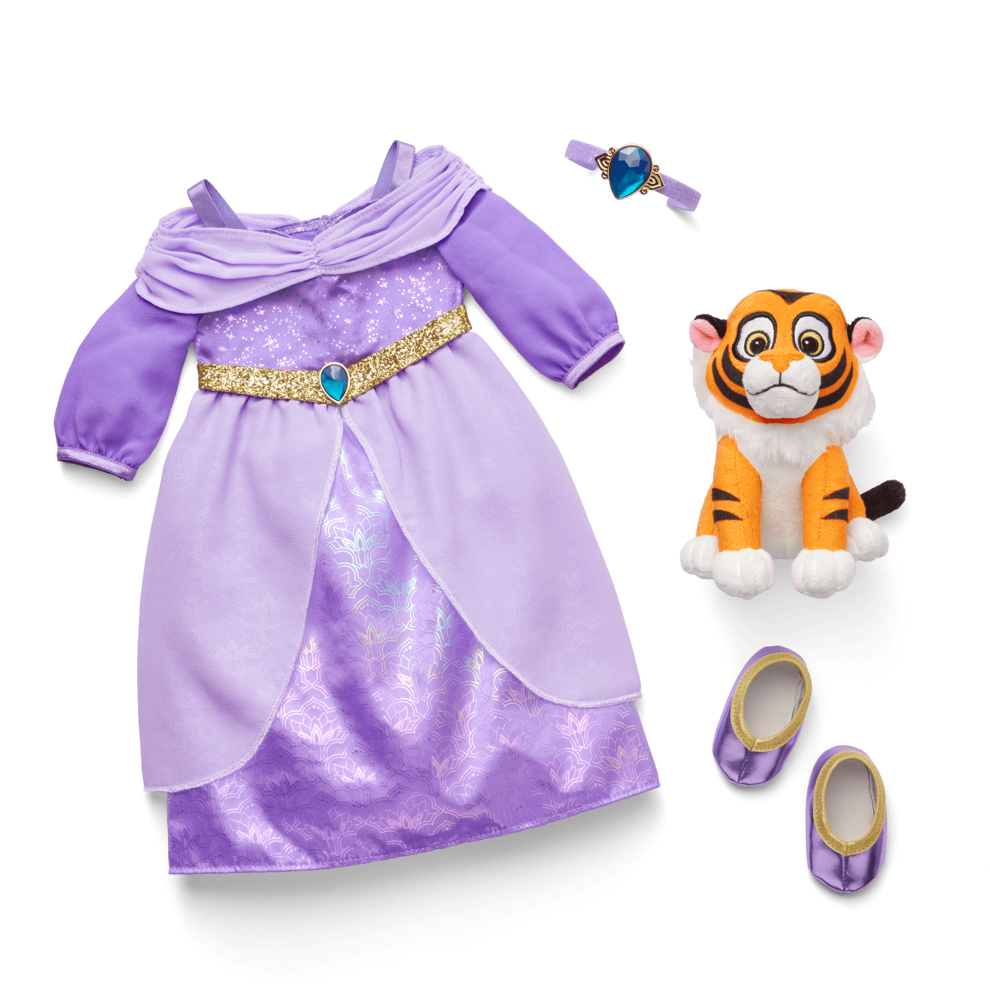 Disney Princess Jasmine Formal Dress, Baby Rajah & Accessories For 18-Inch Dolls By American Girl